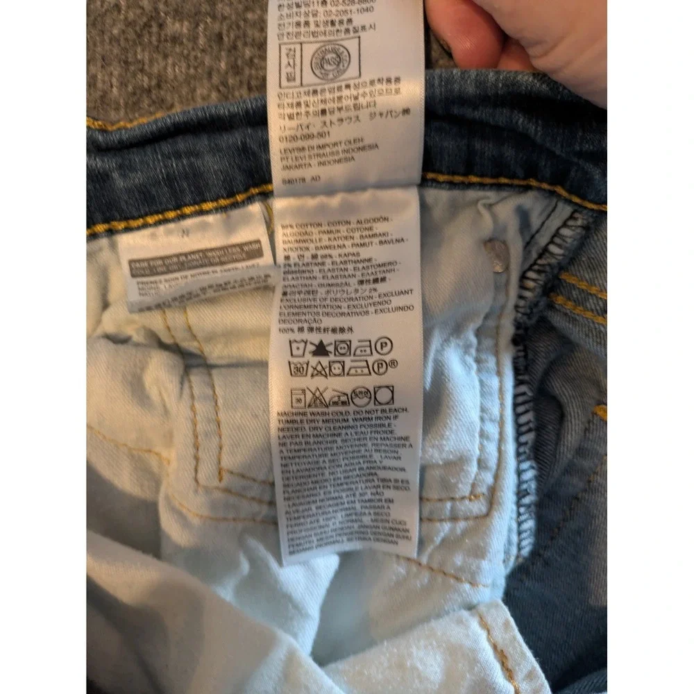 Levis 502 Jeans Mens 34x32 Medium Blue Denim Regular Taper Comfort Stretch